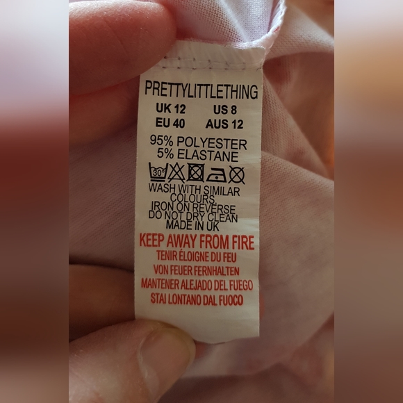 Pretty Little Thing pink ditsy floral jersey midi dress 12 NWOT - Picture 7 of 7